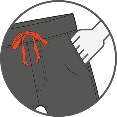 Before loading, check pockets for any loose items.
