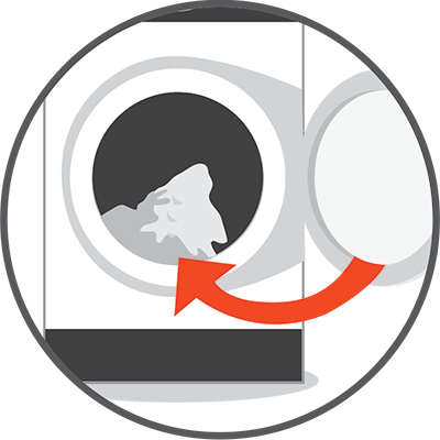 Load washer and close the door